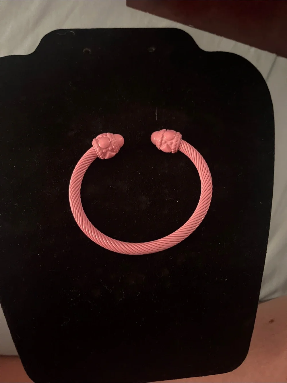 Pink Twisted Cable Cuff Bracelet - Women's Accessory